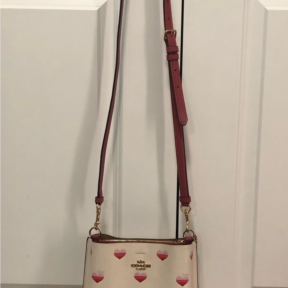 Coach Mollie Bucket Bag 22 With Stripe Heart Print